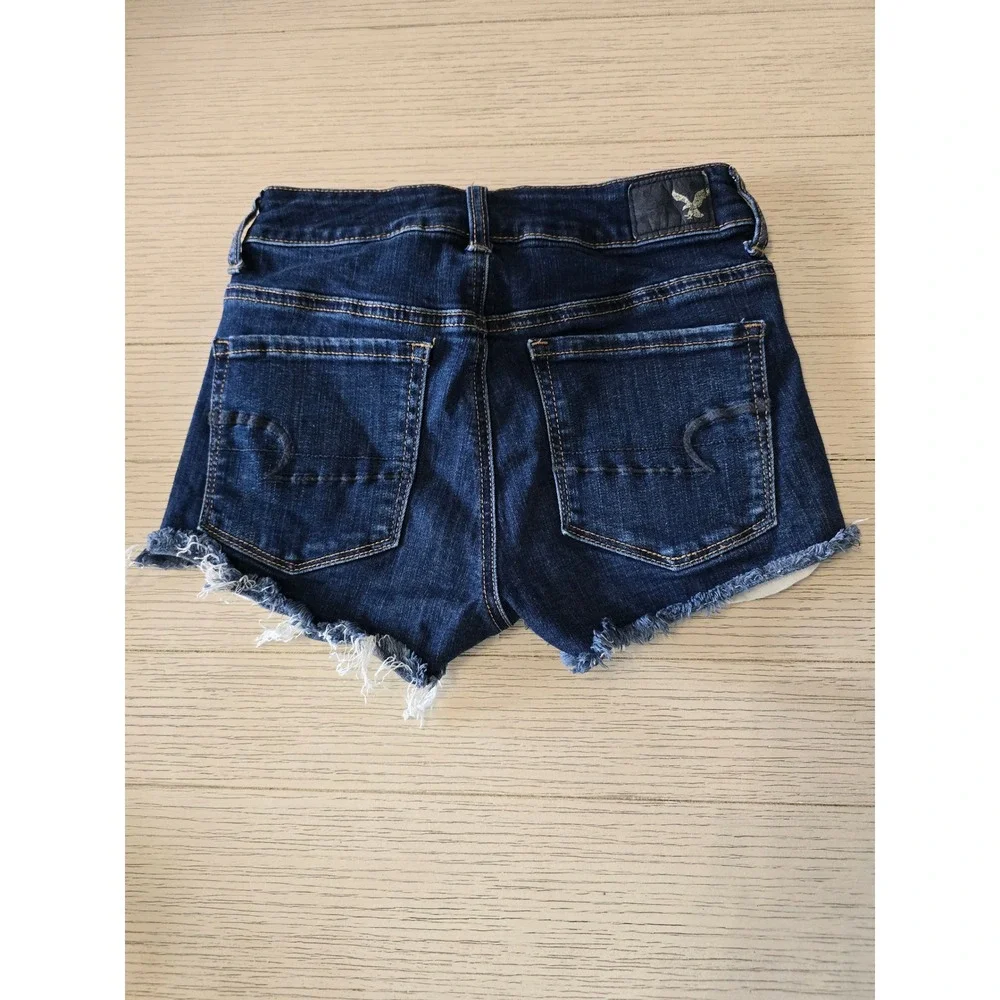 American Eagle Hi-Rise Shortie Denim Cut Off Shorts Women's 2